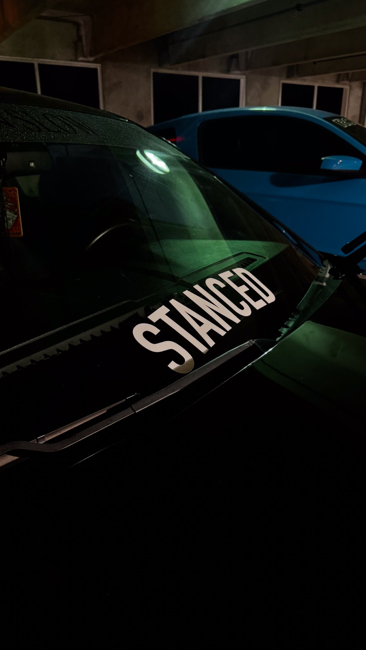 Classic "STANCED" windshield banner